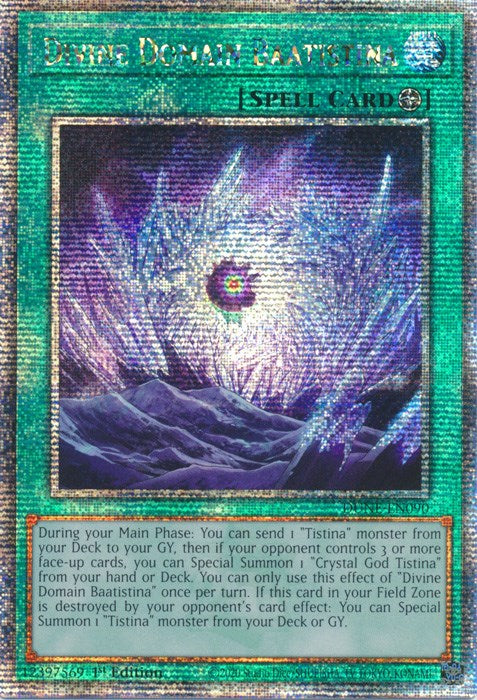 Divine Domain Baatistina [DUNE-EN090] Quarter Century Secret Rare | The Time Vault CA