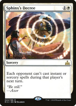 Sphinx's Decree [Rivals of Ixalan] | The Time Vault CA