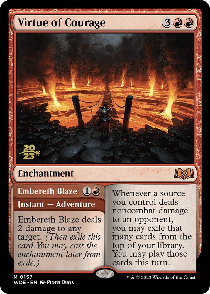 Virtue of Courage // Embereth Blaze [Wilds of Eldraine Prerelease Promos] | The Time Vault CA