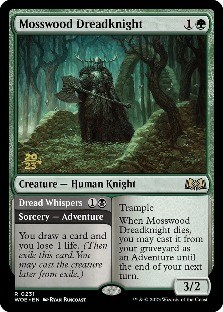 Mosswood Dreadknight // Dread Whispers (Promo Pack) [Wilds of Eldraine Promos] | The Time Vault CA