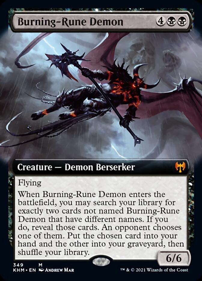 Burning-Rune Demon (Extended Art) [Kaldheim] | The Time Vault CA