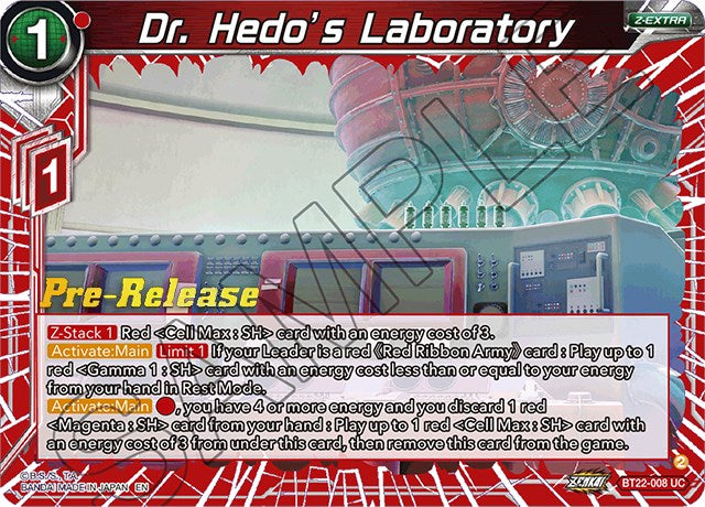 Dr. Hedo's Laboratory (BT22-008) [Critical Blow Prerelease Promos] | The Time Vault CA