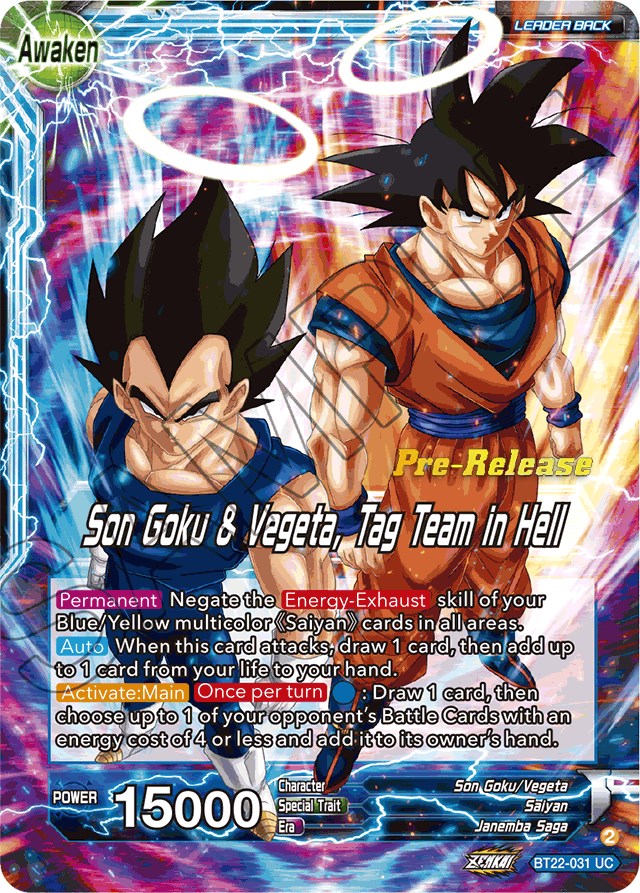 Son Goku // Son Goku & Vegeta, Tag Team in Hell (BT22-031) [Critical Blow Prerelease Promos] | The Time Vault CA