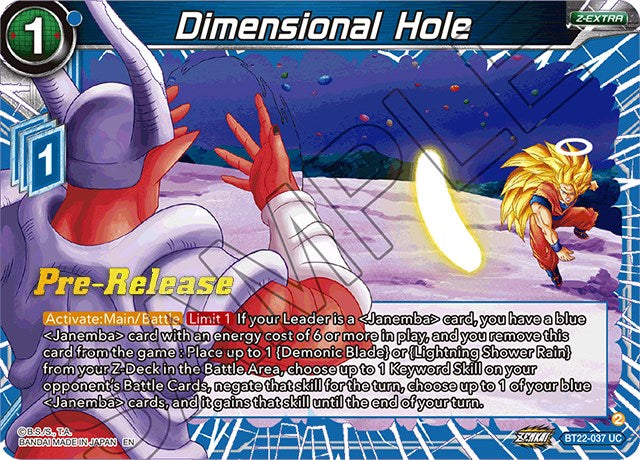 Dimensional Hole (BT22-037) [Critical Blow Prerelease Promos] | The Time Vault CA