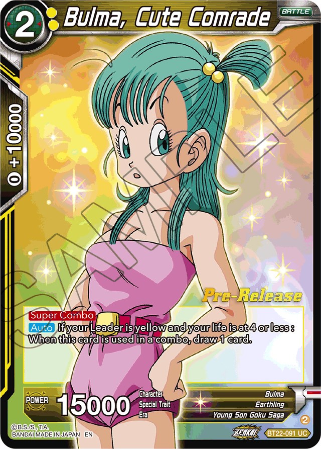 Bulma, Cute Comrade (BT22-091) [Critical Blow Prerelease Promos] | The Time Vault CA