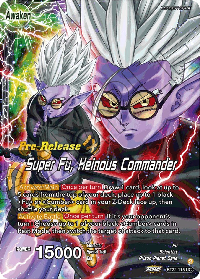 Fu // Super Fu, Heinous Commander (BT22-115) [Critical Blow Prerelease Promos] | The Time Vault CA