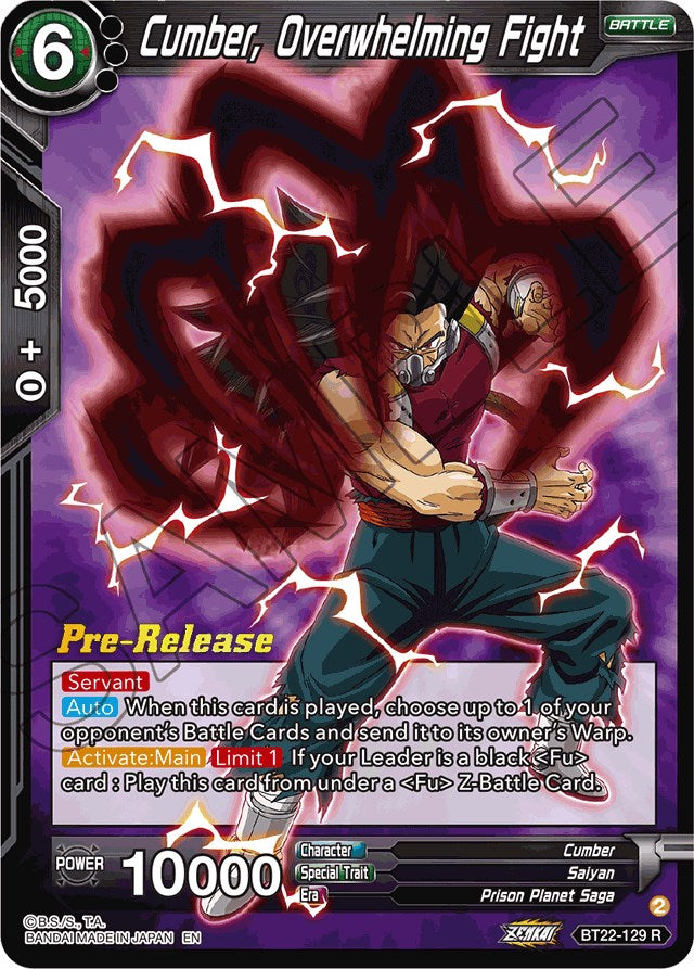 Cumber, Overwhelming Fight (BT22-129) [Critical Blow Prerelease Promos] | The Time Vault CA