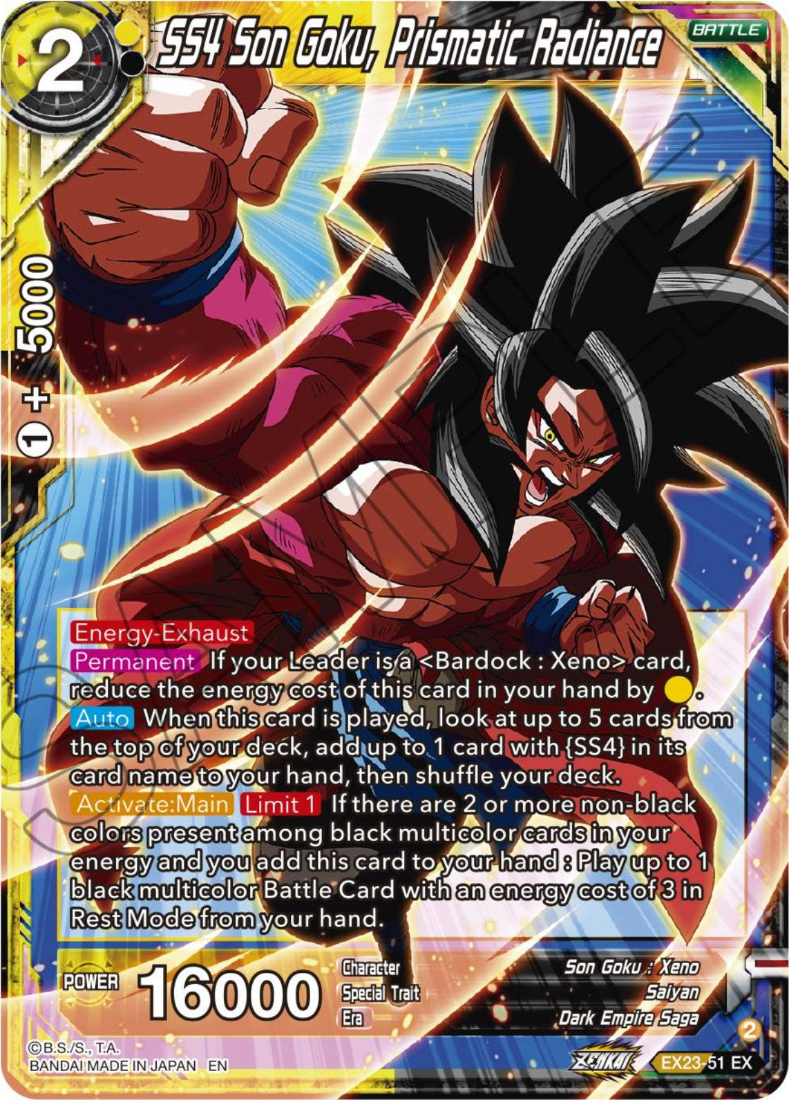 SS4 Son Goku, Prismatic Radiance (EX23-51) [Premium Anniversary Box 2023] | The Time Vault CA