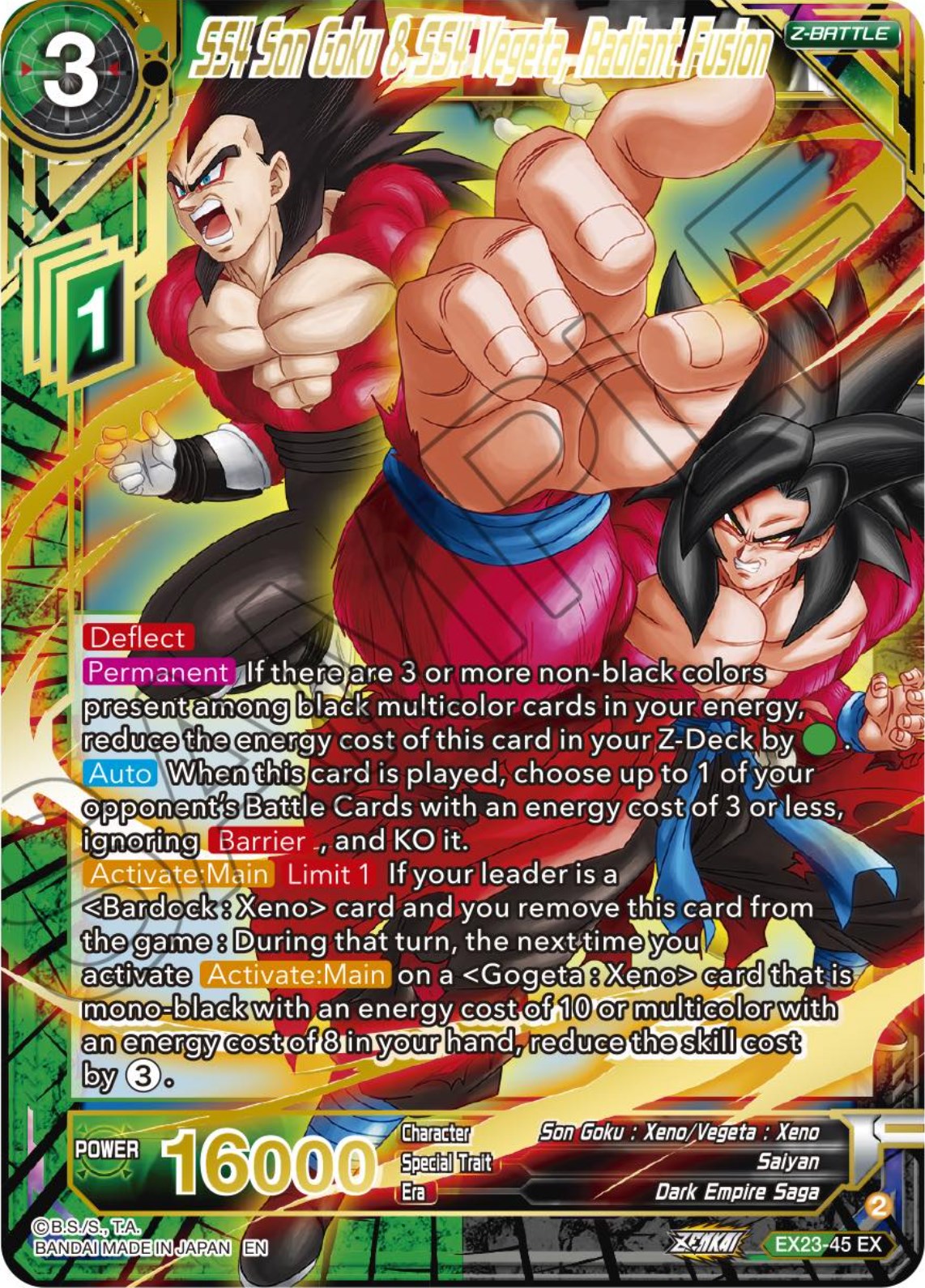 SS4 Son Goku & SS4 Vegeta, Radiant Fusion (EX23-45) [Premium Anniversary Box 2023] | The Time Vault CA