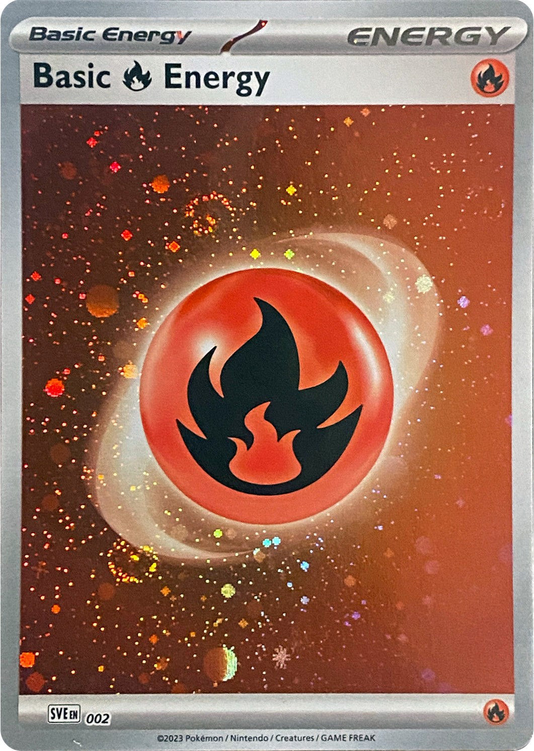 Basic Fire Energy (002) (Cosmos Holo) [Scarlet & Violet: Base Set] | The Time Vault CA