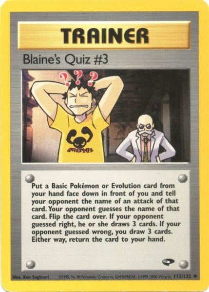 Blaine's Quiz #3 (112/132) [Gym Challenge Unlimited] | The Time Vault CA