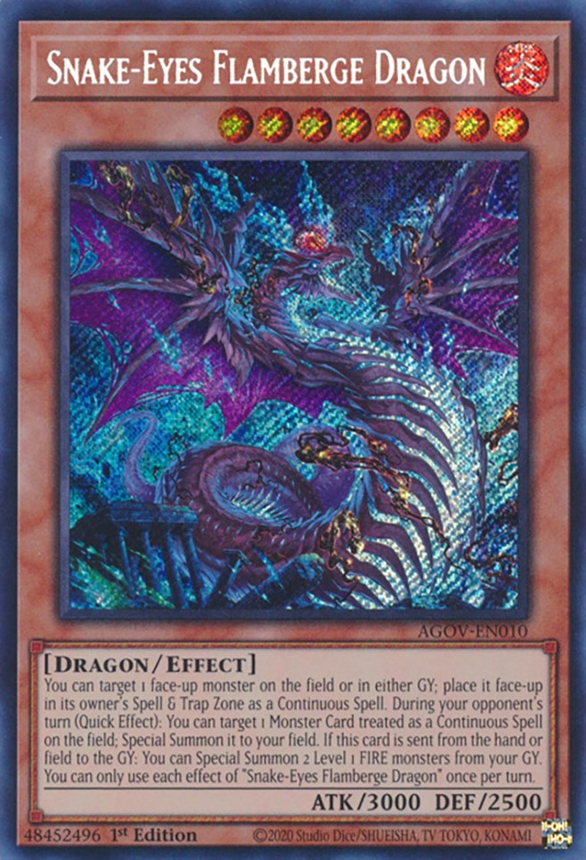 Snake-Eyes Flamberge Dragon [AGOV-EN010] Secret Rare | The Time Vault CA