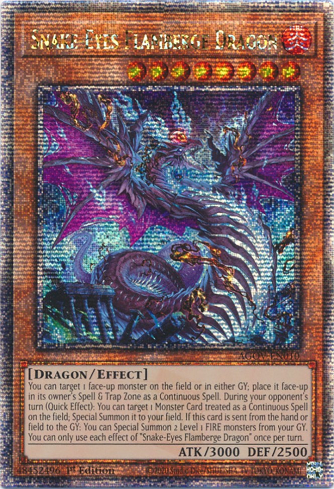 Snake-Eyes Flamberge Dragon (Quarter Century Secret Rare) [AGOV-EN010] Quarter Century Secret Rare | The Time Vault CA