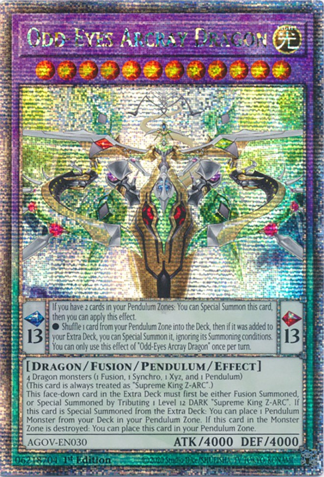 Odd-Eyes Arcray Dragon (Quarter Century Secret Rare) [AGOV-EN030] Quarter Century Secret Rare | The Time Vault CA