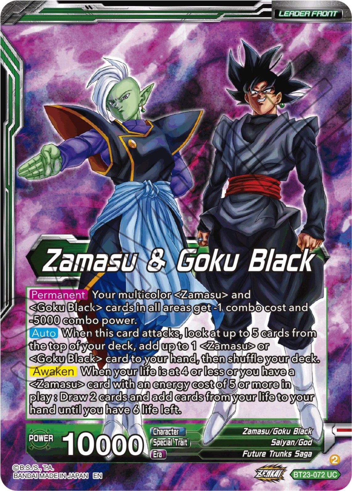 Zamasu & Goku Black // Zamasu & SS Rose Goku Black, Humanity's Destruction (BT23-072) [Perfect Combination] | The Time Vault CA