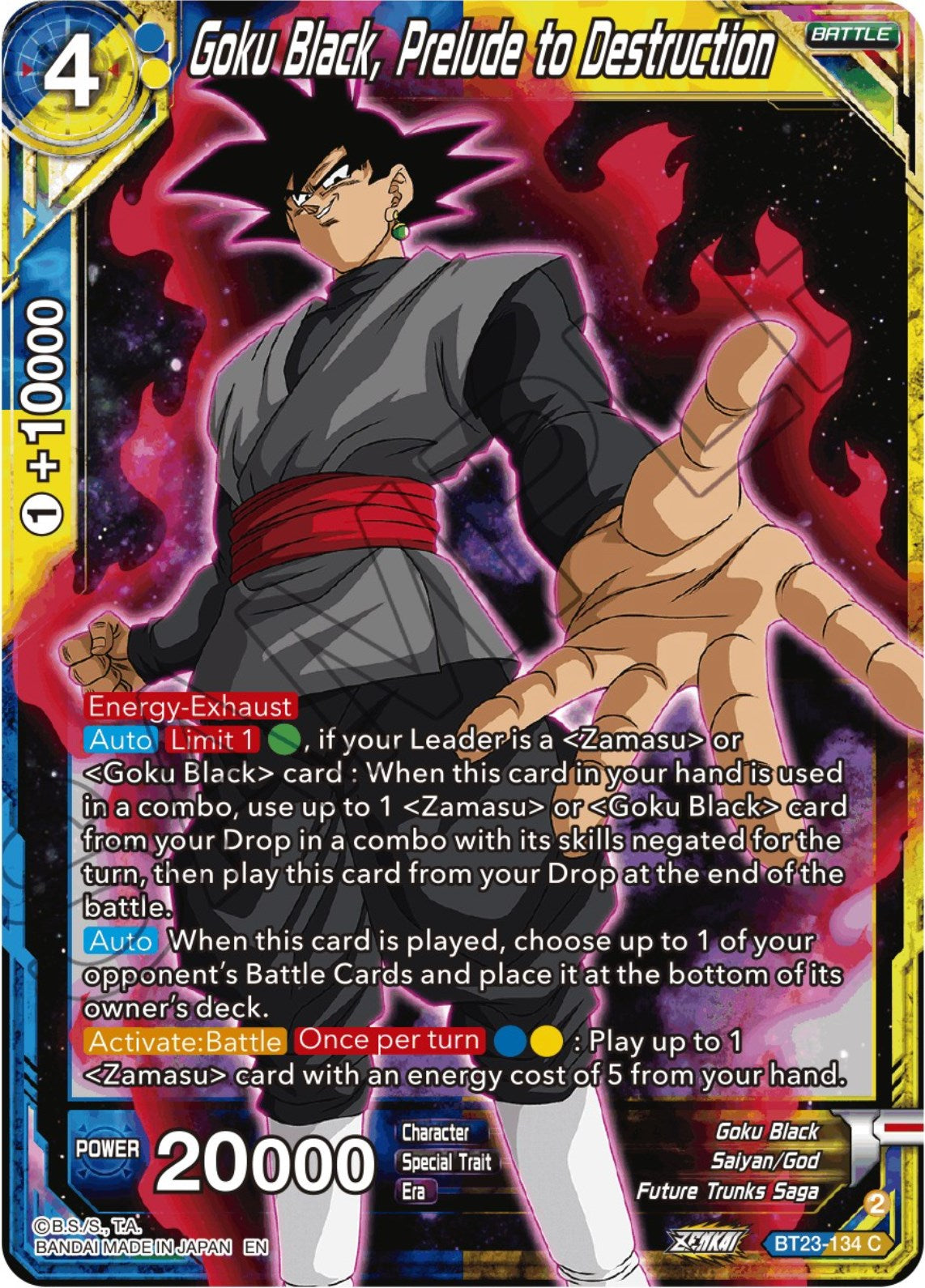 Goku Black, Prelude to Destruction (BT23-134) [Perfect Combination] | The Time Vault CA