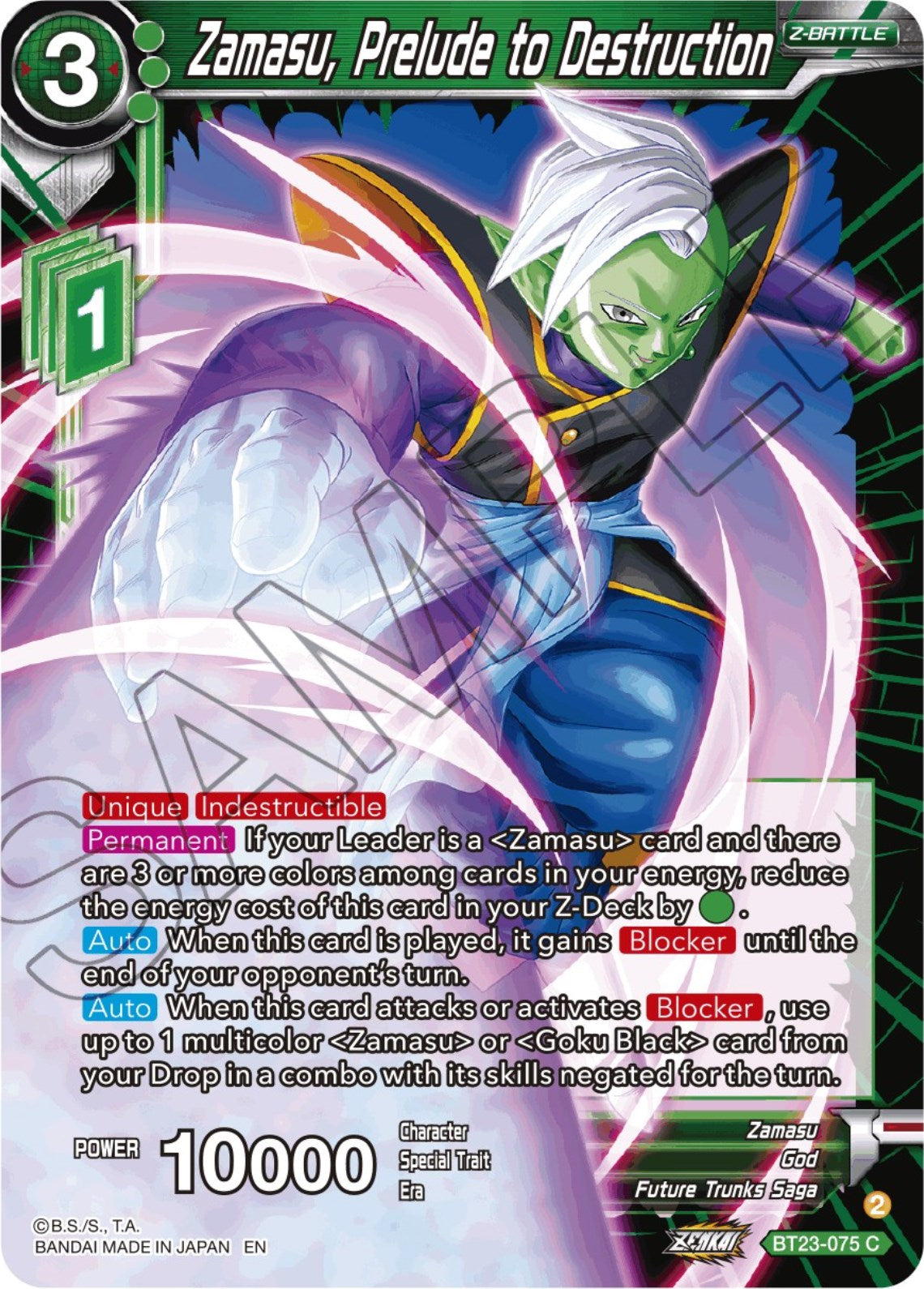 Zamasu, Prelude to Destruction (BT23-075) [Perfect Combination] | The Time Vault CA