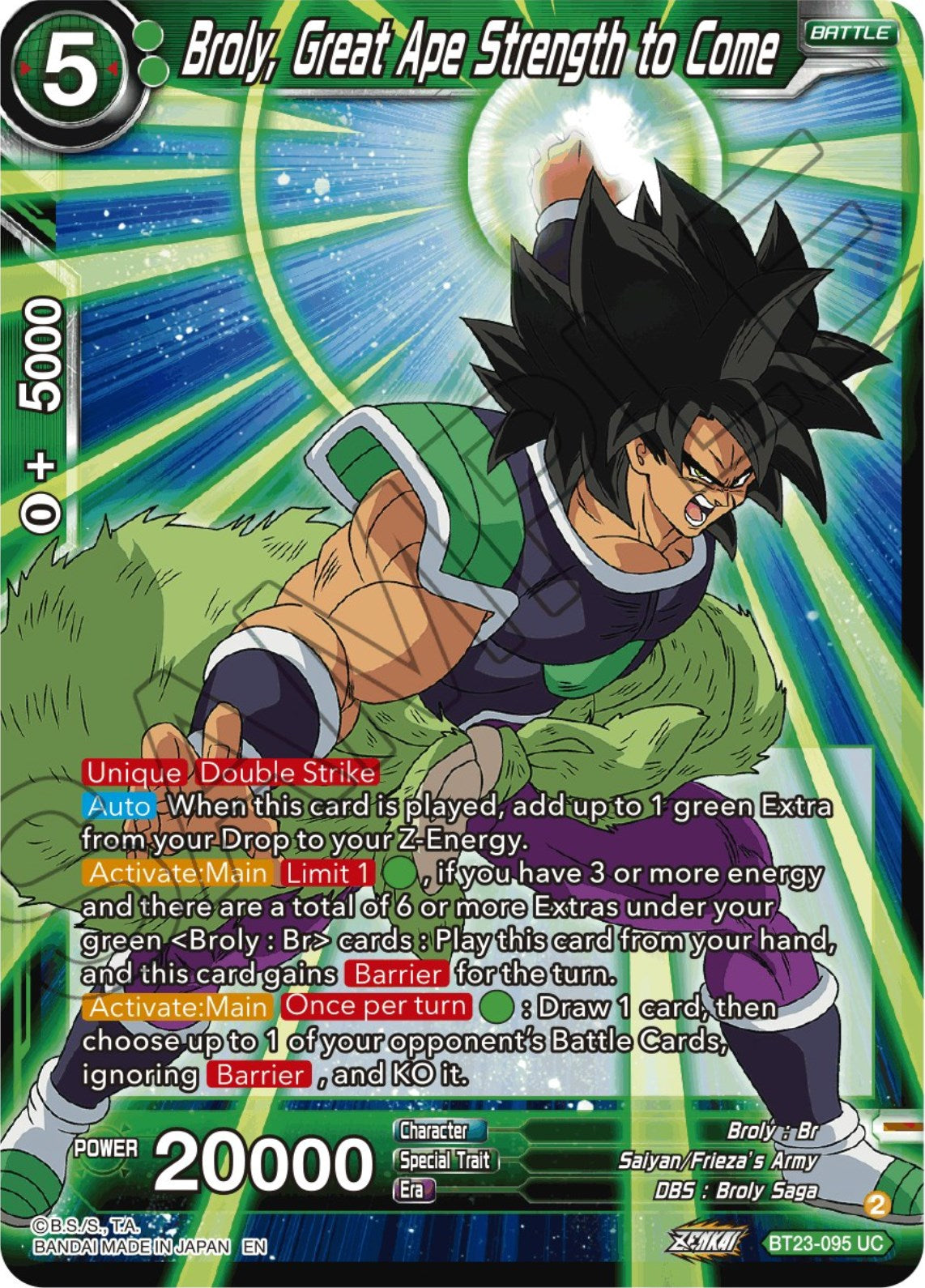 Broly, Great Ape Strength to Come (BT23-095) [Perfect Combination] | The Time Vault CA