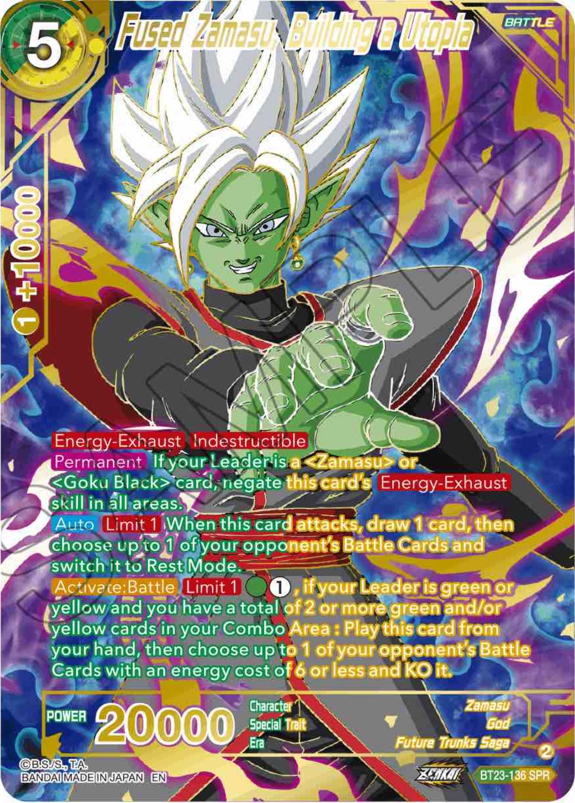 Fused Zamasu, Building a Utopia (SPR) (BT23-136) [Perfect Combination] | The Time Vault CA