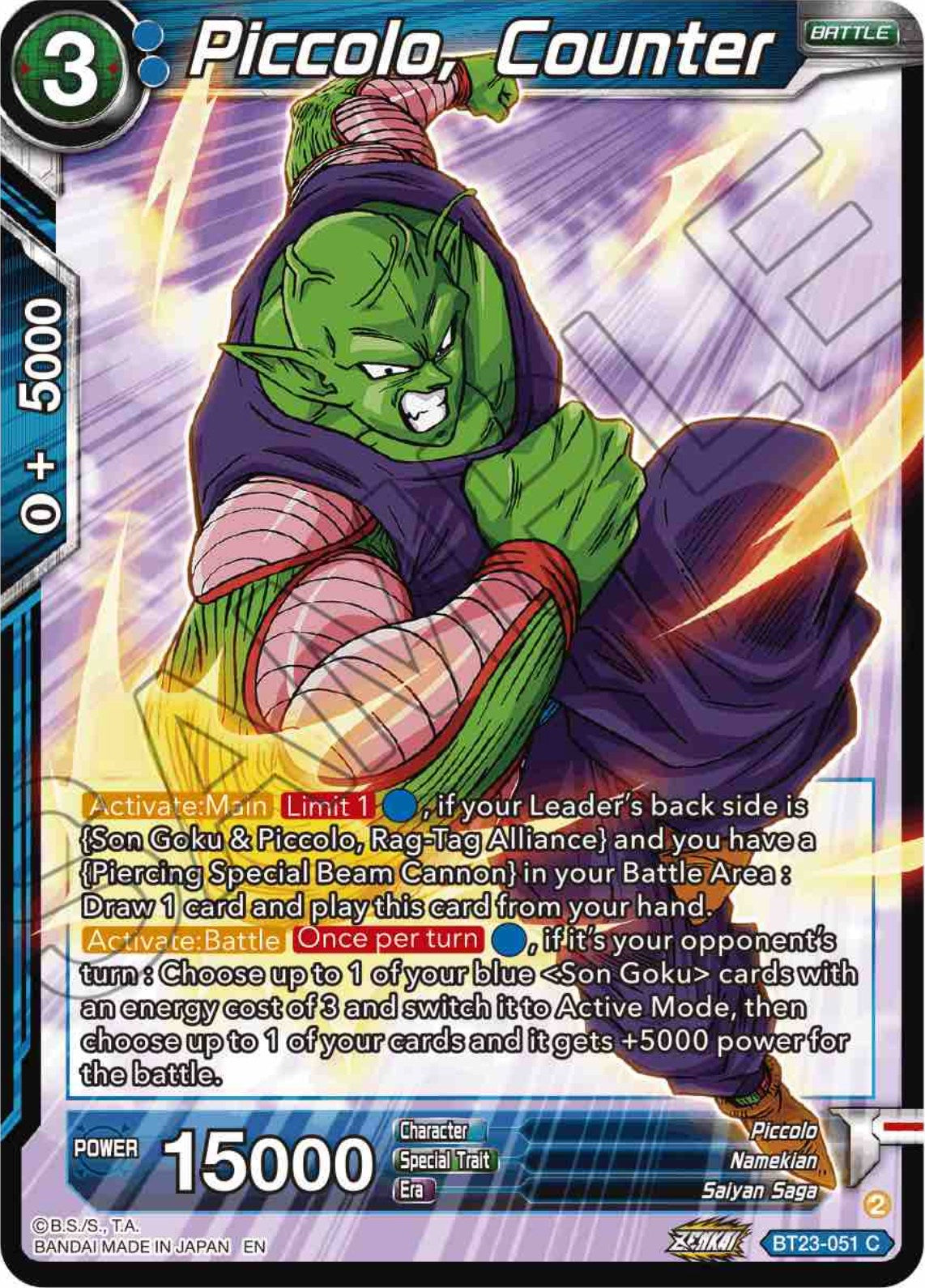 Piccolo, Counter (BT23-051) [Perfect Combination] | The Time Vault CA