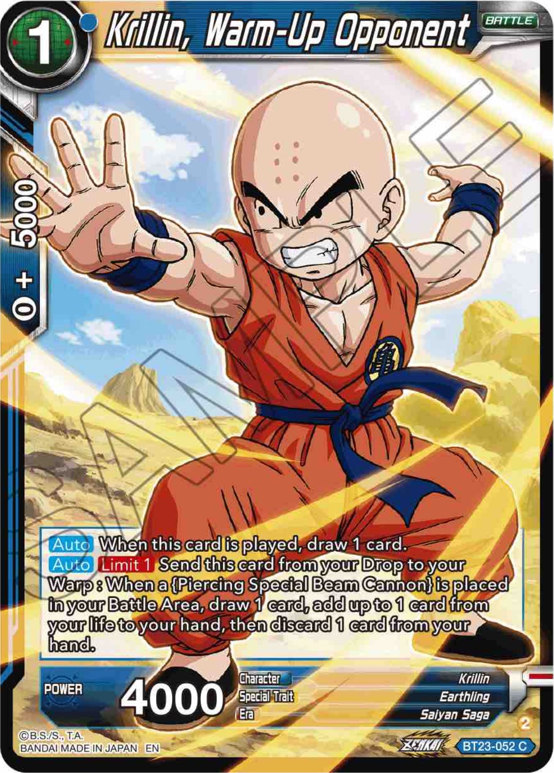 Krillin, Warm-Up Opponent (BT23-052) [Perfect Combination] | The Time Vault CA