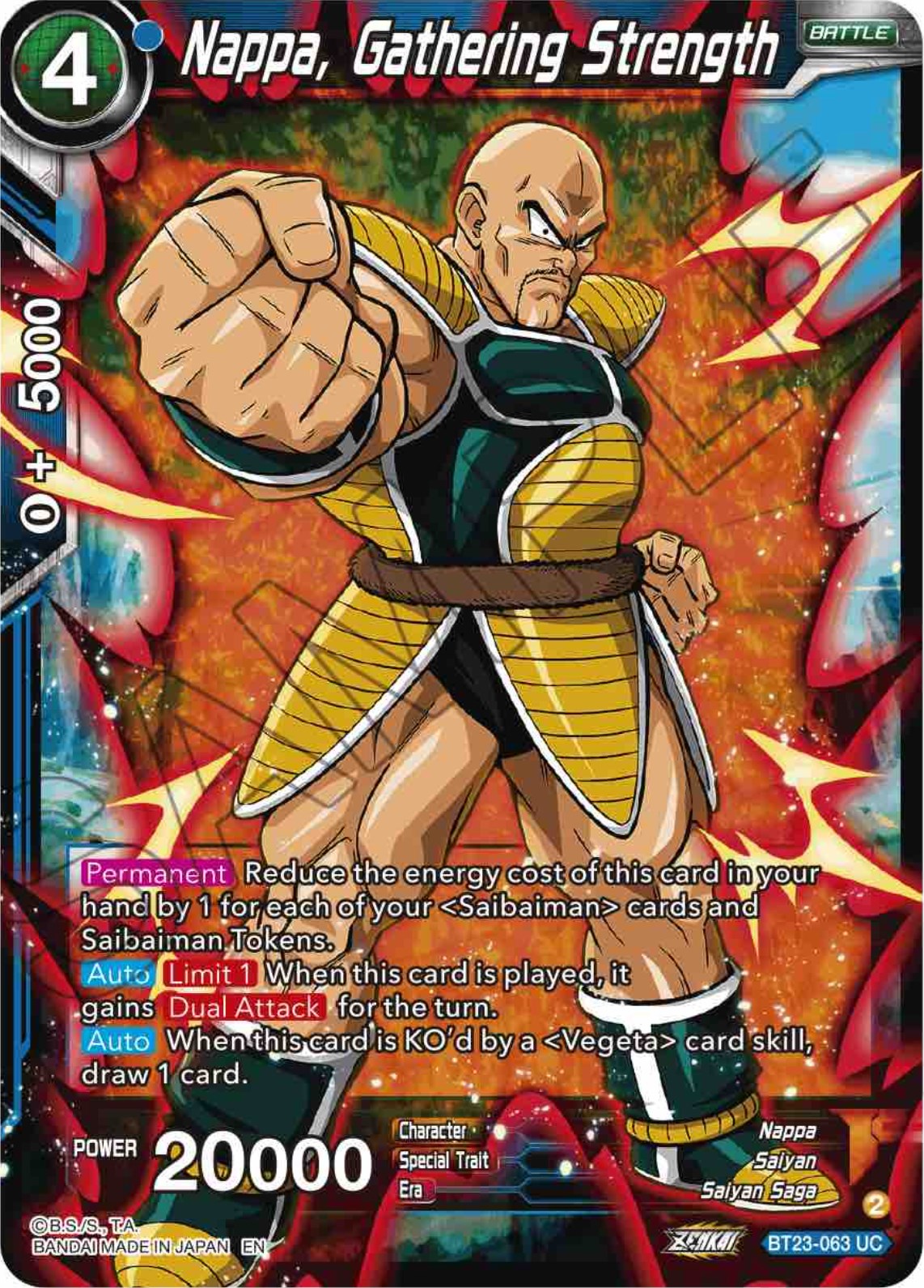 Nappa, Gathering Strength (BT23-063) [Perfect Combination] | The Time Vault CA