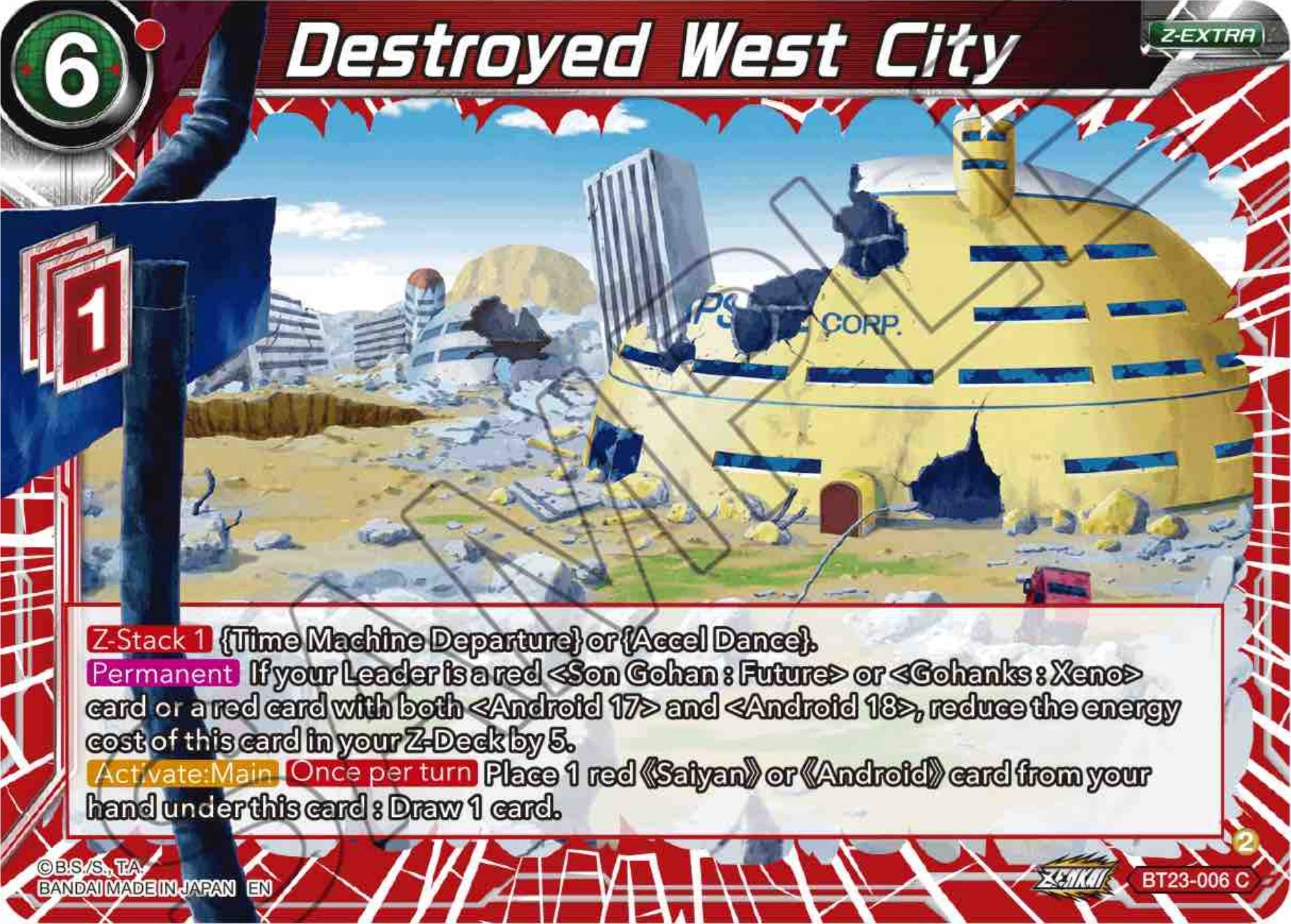 Destroyed West City (BT23-006) [Perfect Combination] | The Time Vault CA