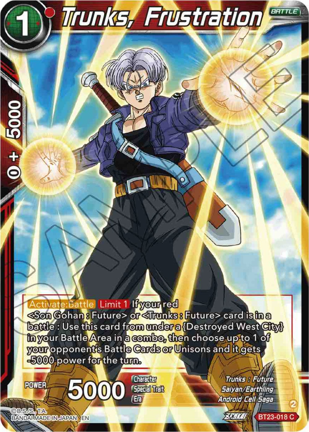 Trunks, Frustration (BT23-018) [Perfect Combination] | The Time Vault CA