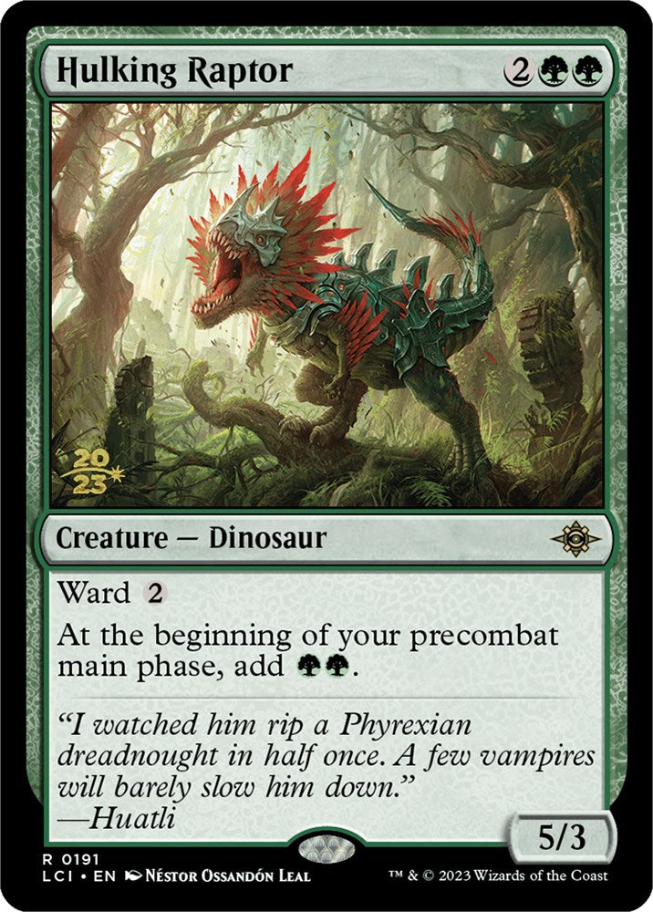 Hulking Raptor [The Lost Caverns of Ixalan Prerelease Cards] | The Time Vault CA