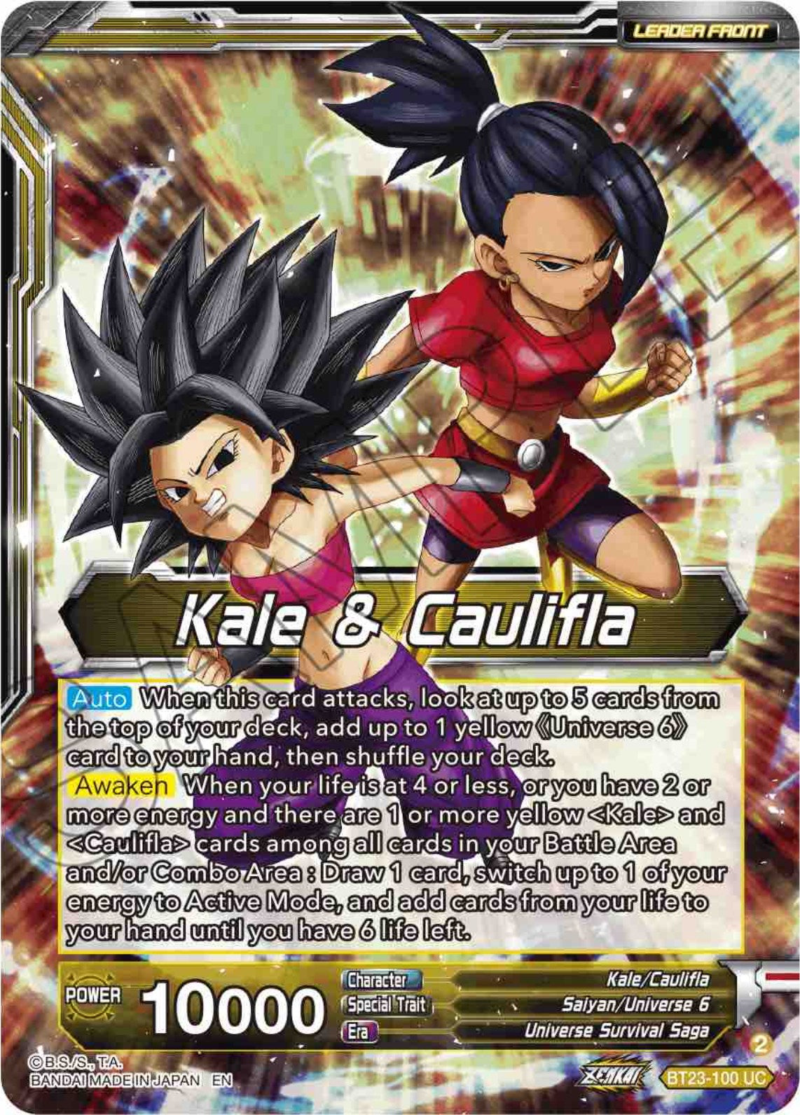 Kale & Caulifla // Kefla, Potara-Fusion Dilemma (BT23-100) [Perfect Combination] | The Time Vault CA