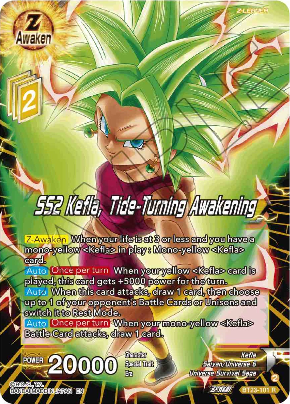 SS2 Kefla, Tide-Turning Awakening (BT23-101) [Perfect Combination] | The Time Vault CA