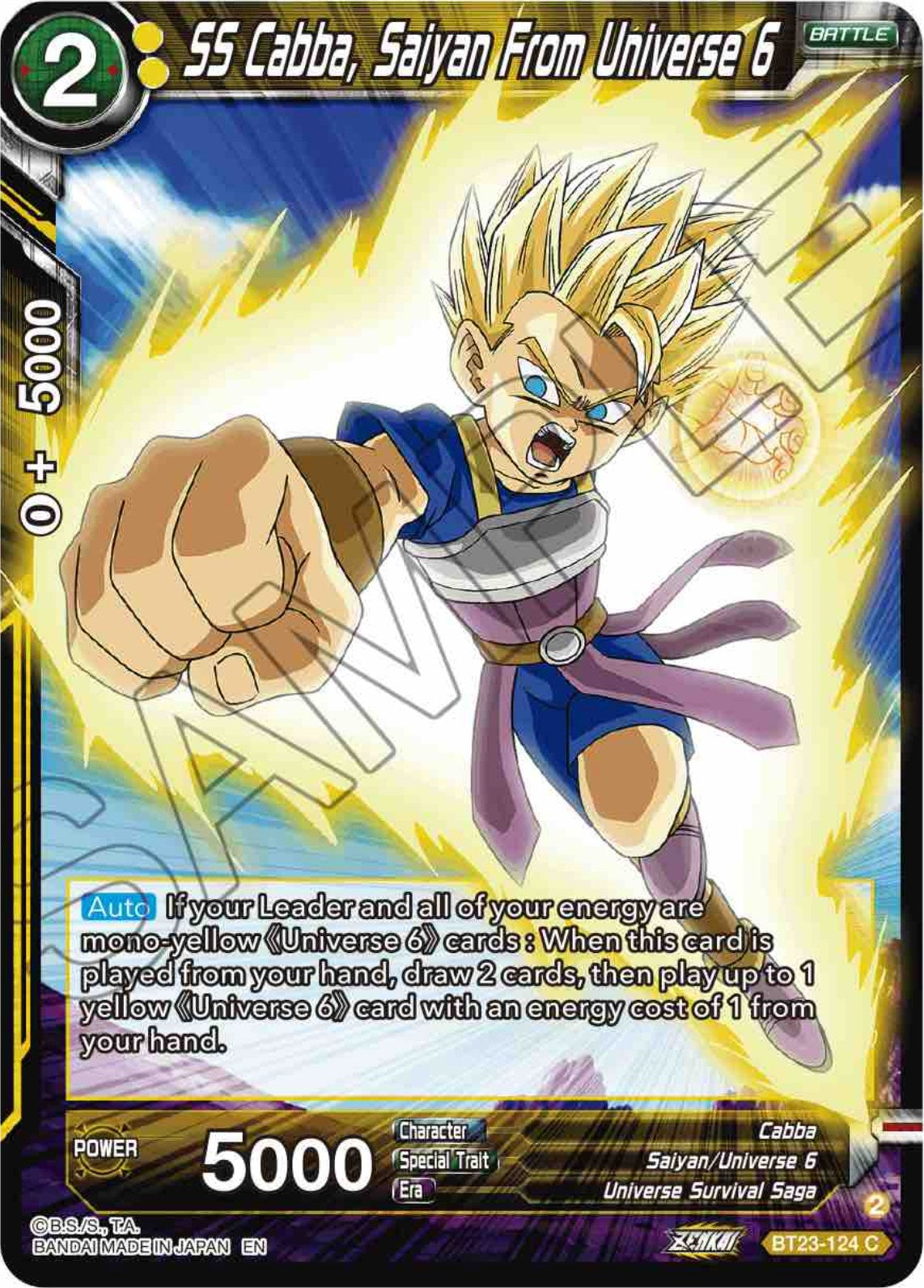 SS Cabba, Saiyan From Universe 6 (BT23-124) [Perfect Combination] | The Time Vault CA