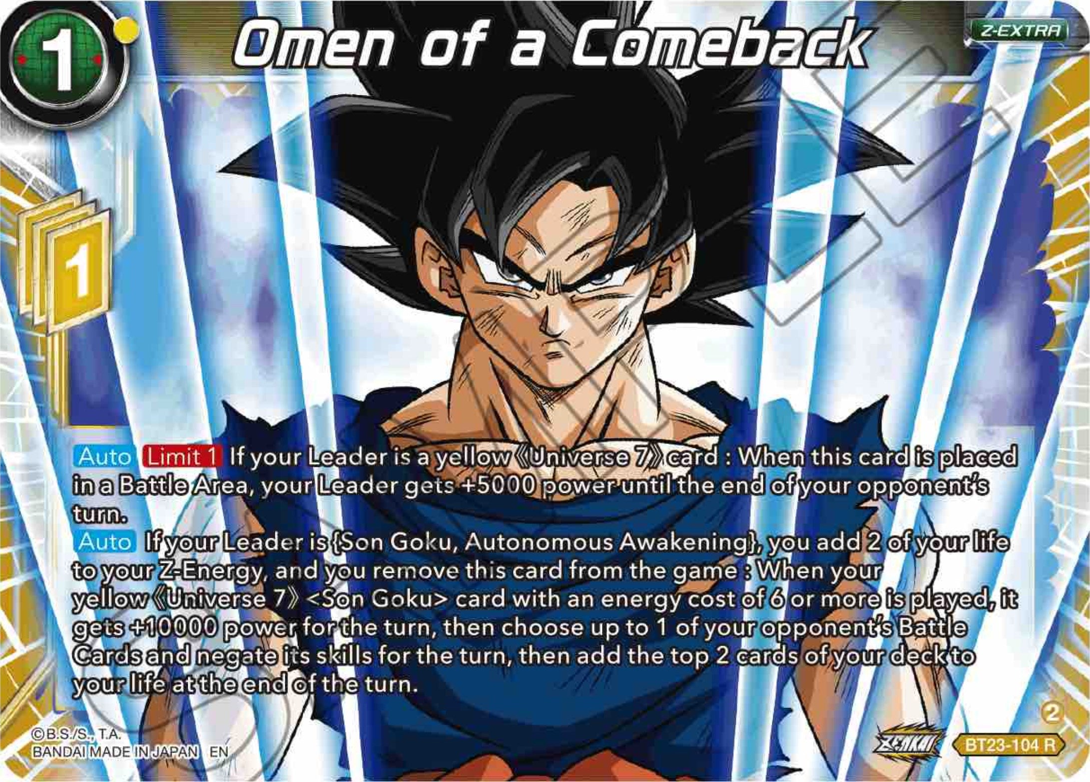 Omen of a Comeback (BT23-104) [Perfect Combination] | The Time Vault CA