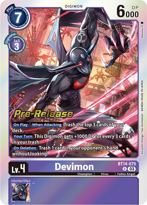 Devimon [BT14-075] [Blast Ace Pre-Release Cards] | The Time Vault CA