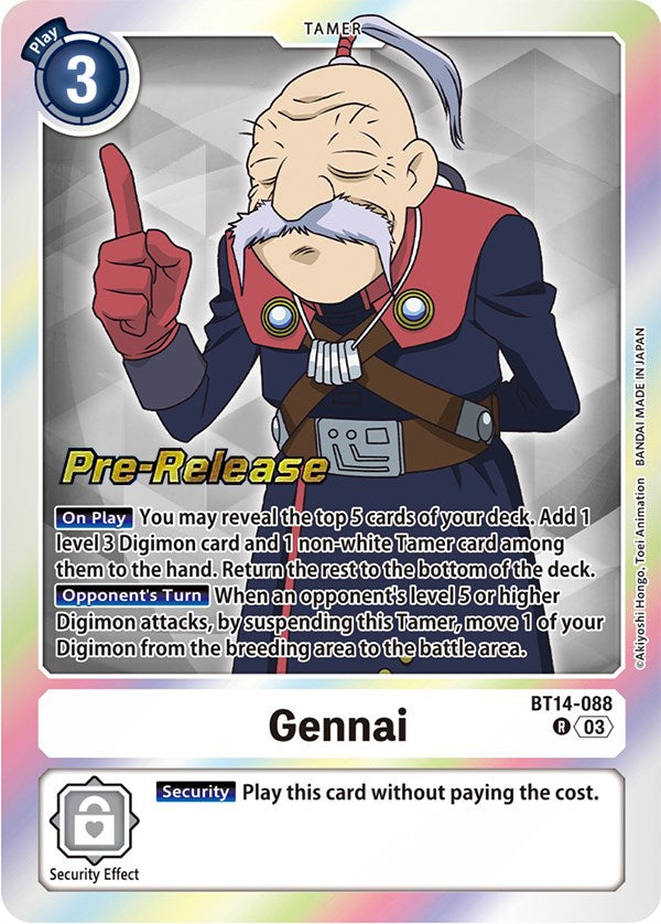 Gennai [BT14-088] [Blast Ace Pre-Release Cards] | The Time Vault CA