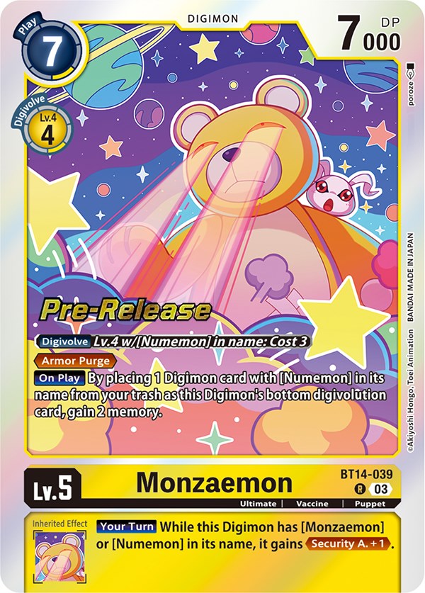 Monzaemon [BT14-039] [Blast Ace Pre-Release Cards] | The Time Vault CA