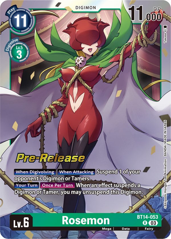 Rosemon [BT14-053] [Blast Ace Pre-Release Cards] | The Time Vault CA