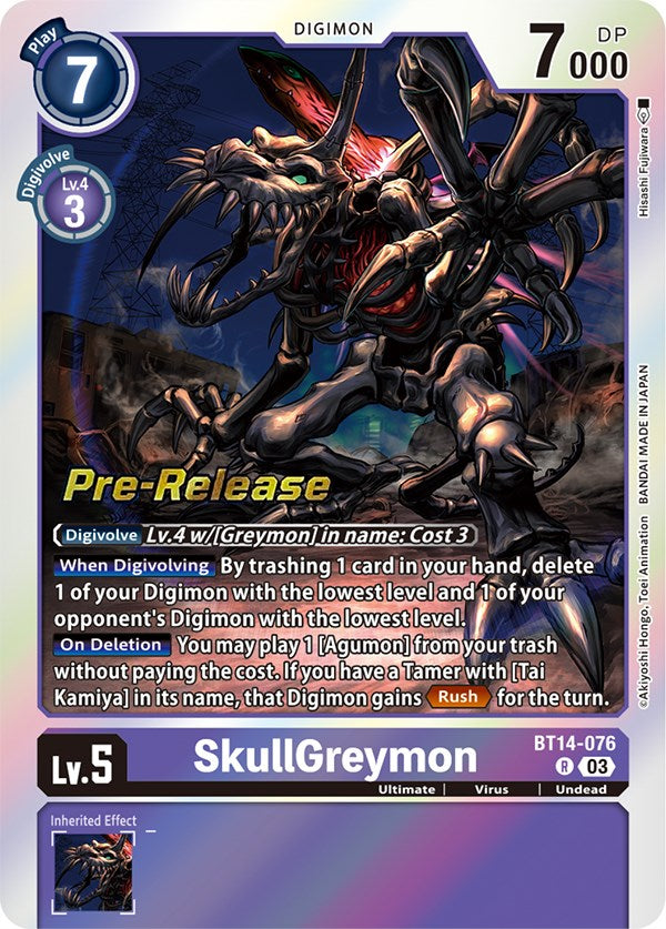 SkullGreymon [BT14-076] [Blast Ace Pre-Release Cards] | The Time Vault CA