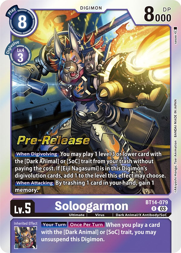Soloogarmon [BT14-079] [Blast Ace Pre-Release Cards] | The Time Vault CA