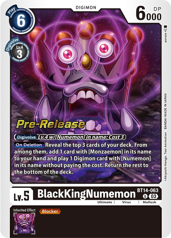 BlackKingNumemon [BT14-063] [Blast Ace Pre-Release Cards] | The Time Vault CA