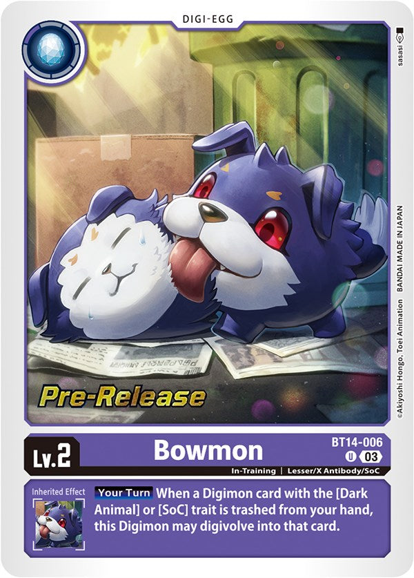 Bowmon [BT14-006] [Blast Ace Pre-Release Cards] | The Time Vault CA