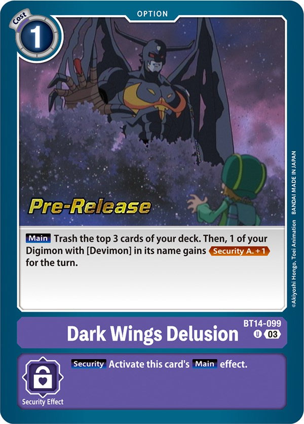 Dark Wings Delusion [BT14-099] [Blast Ace Pre-Release Cards] | The Time Vault CA