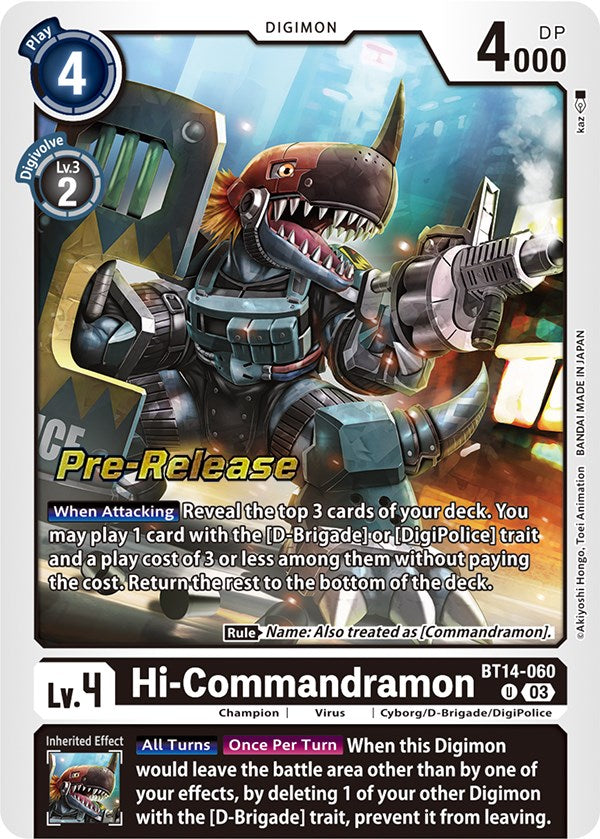 Hi-Commandramon [BT14-060] [Blast Ace Pre-Release Cards] | The Time Vault CA