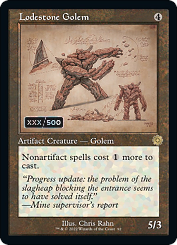 Lodestone Golem (Retro Schematic) (Serial Numbered) [The Brothers' War Retro Artifacts] | The Time Vault CA