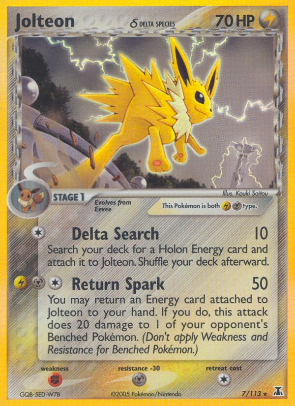 Jolteon (7/113) (Delta Species) [EX: Delta Species] | The Time Vault CA