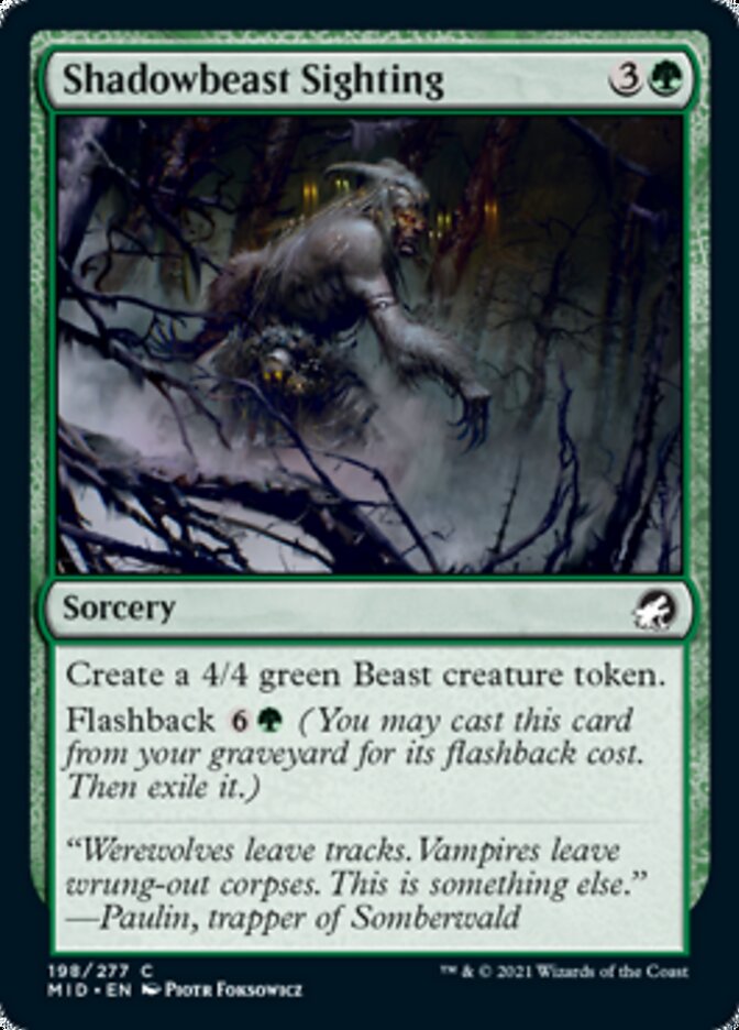 Shadowbeast Sighting [Innistrad: Midnight Hunt] | The Time Vault CA