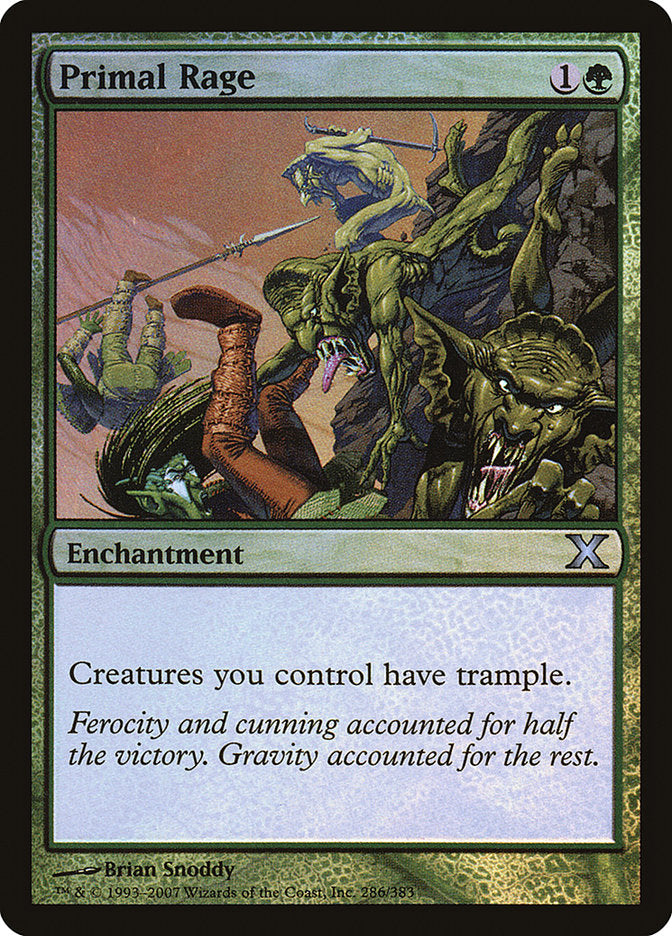 Primal Rage (Premium Foil) [Tenth Edition] | The Time Vault CA