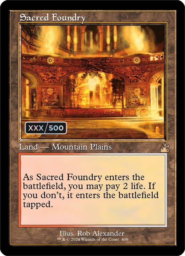 Sacred Foundry (Retro) (Serialized) [Ravnica Remastered] | The Time Vault CA