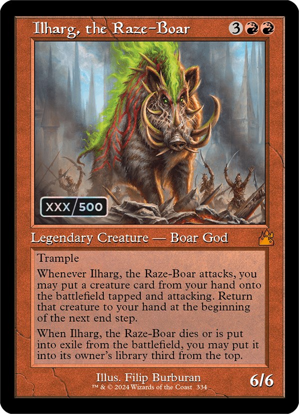 Ilharg, the Raze-Boar (Retro) (Serialized) [Ravnica Remastered] | The Time Vault CA