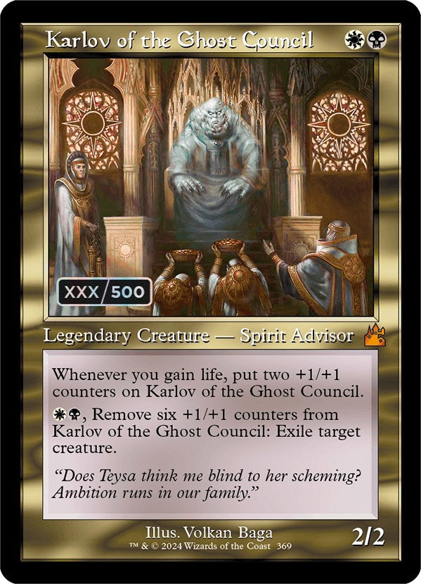 Karlov of the Ghost Council (Retro) (Serialized) [Ravnica Remastered] | The Time Vault CA